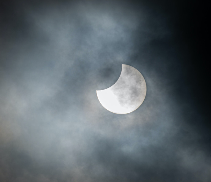 Foto van de gedeeltelijke zonsverduistering van 25 oktober 2022 gemaakt door Hans Hagebout