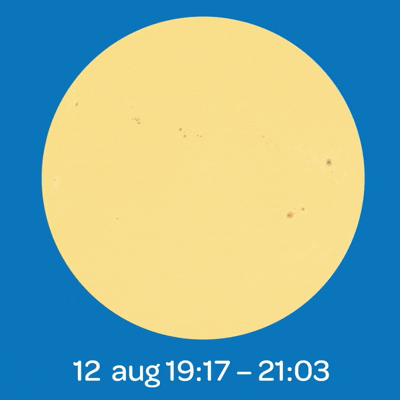 Animatie van eclips gezien vanuit Nederland